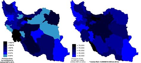 Provinces Of Iran By Contribution To Gdp And Gdp Per Capita 1006X455