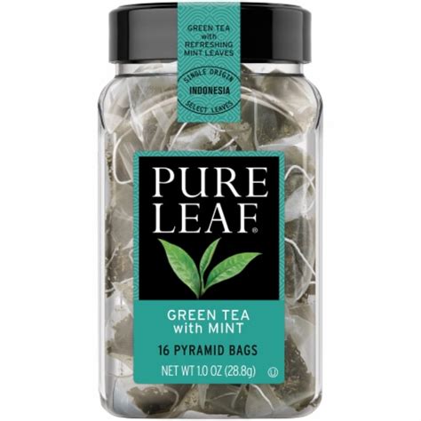 Pure Leaf Green Tea With Mint Pyramid Bags 16 Ct Ralphs