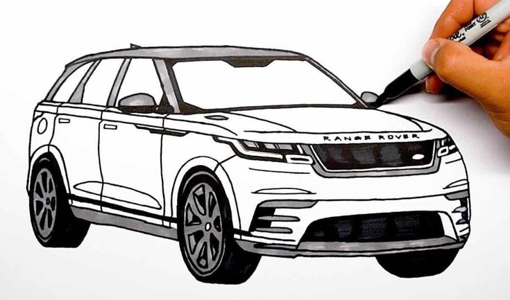 Range Rover Land Rover Car Drawing Very Easy Draw By Shadow Art