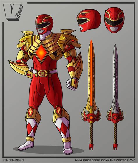 Red Ranger Dragon Shield Fire Mode By Thevector25xd R Powerrangers