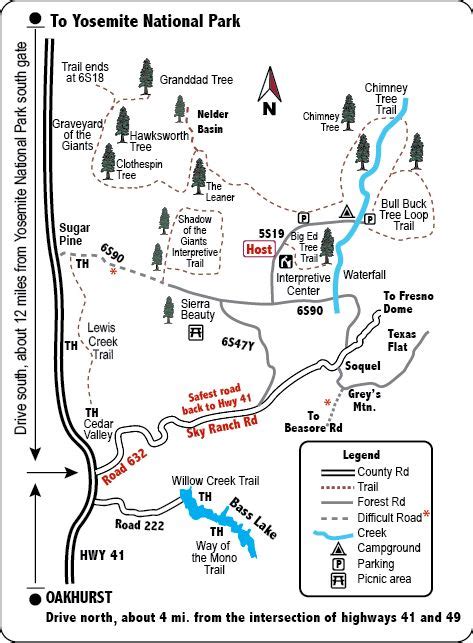 Redwoods In Yosemite Map Channa Antonetta