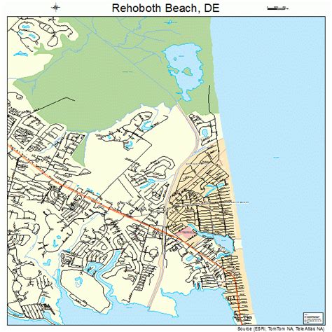 Rehoboth Beach Delaware Street Map 1060290