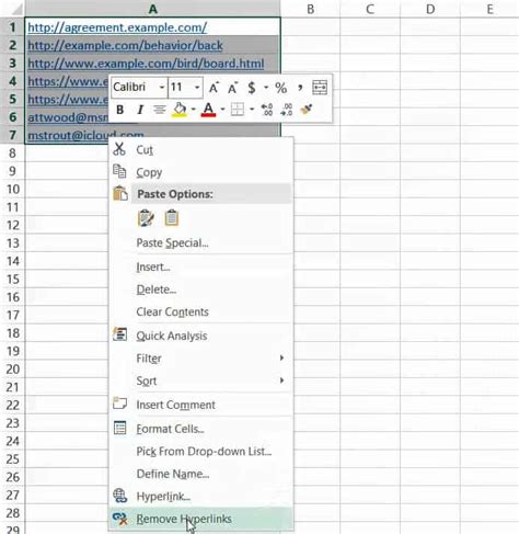 Remove Hyperlinks In Excel