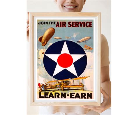 Reprint Of A Vintage Pre 1941 Us Air Service Recruiting Poster