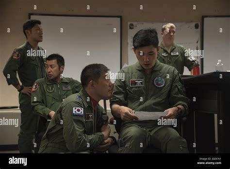 Republic Of Korea Air Force Rokaf Capt Yeo Myeonghwan Center Left