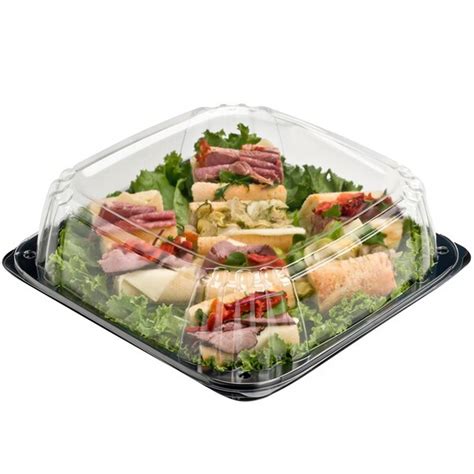 Sabert C9616 Ultrastack 16 Square Disposable Deli Platter Catering