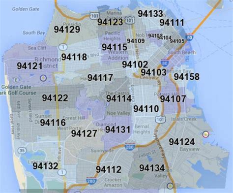 San Francisco Ca Zip Code Map