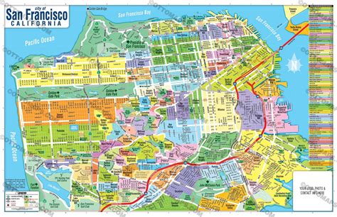 San Francisco Map With Neighborhood Boundaries Files Pdf And Ai E Otto Maps