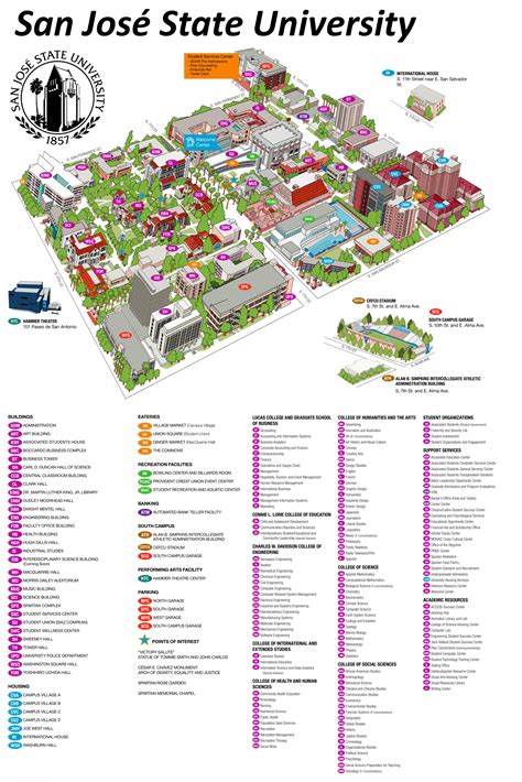 San Jose State University Campus Map Ontheworldmap Com