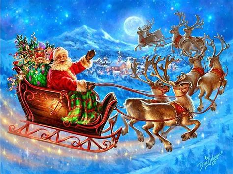 Santa Claus Flying Sleigh