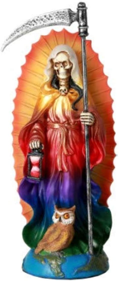 Santa Muerte Saint Of Holy Death Statue Rainbow Tunic Seven Powers San