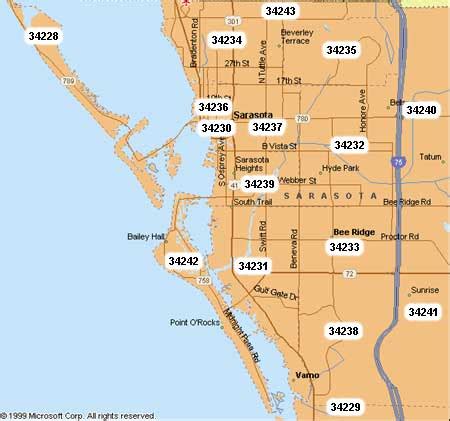 Sarasota County Zip Code Map Map