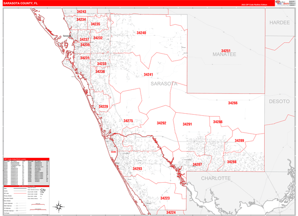 Sarasota County Zip Code Map States Map Of The Us