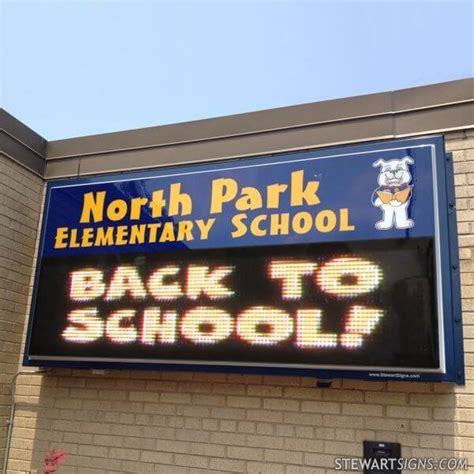 School Sign For North Park Elementary School Racine Wi