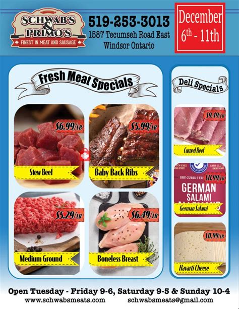 Schwab S Primo S Canada Flyer Fresh Meat Specials December 6