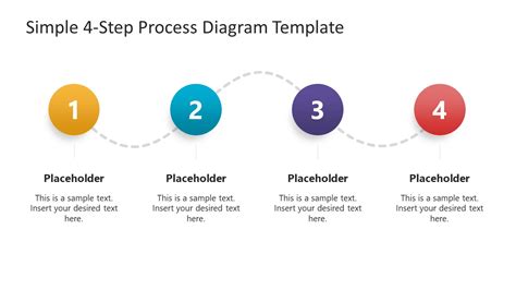 Simple 4 Step Process Diagram Template For Powerpoint