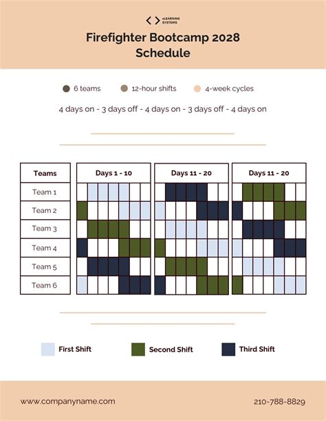 Simple Firefighter Bootcamp Schedule Template Venngage