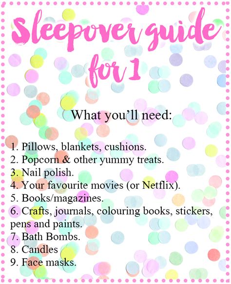 Sleepover Guide For 1