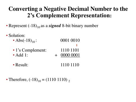 Solved The Decimal Representation Of The 2 S Complement Number