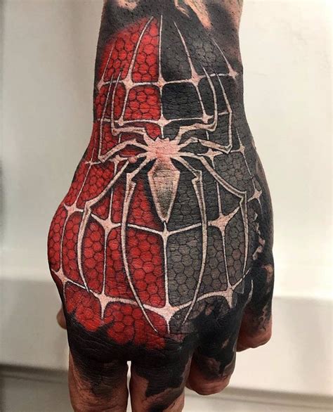 Spider Man Hand Tattoo