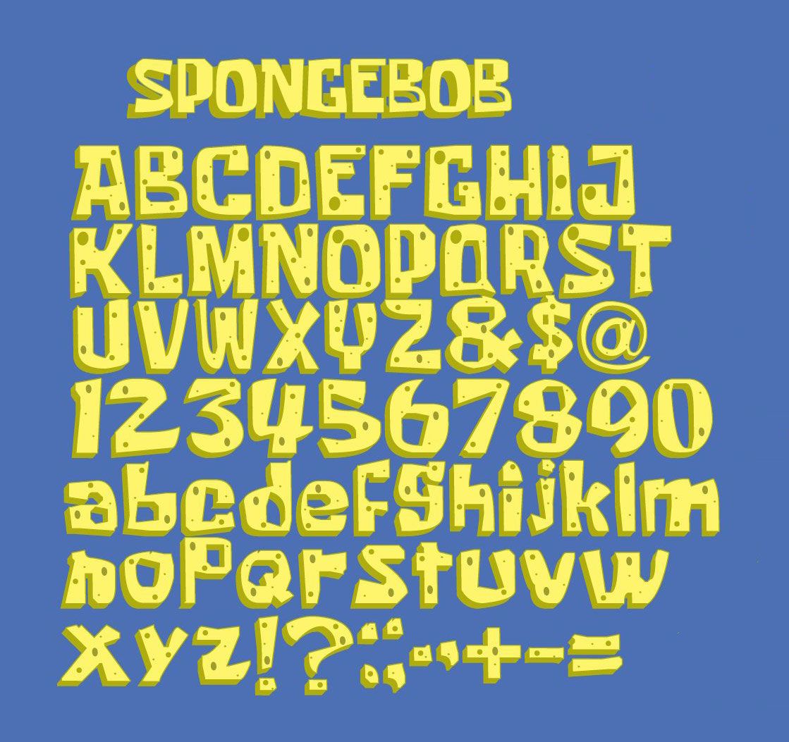 Spongebob Font Dafont Free In 2022 Spongebob Fonts Mind Map Design