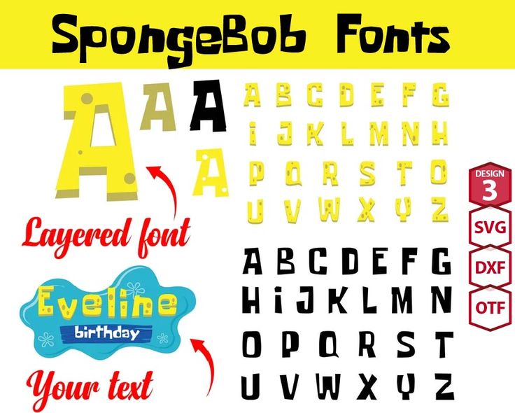 Spongebob Font Svg Spongebob Svg Spongebob Font Spongebob Etsy