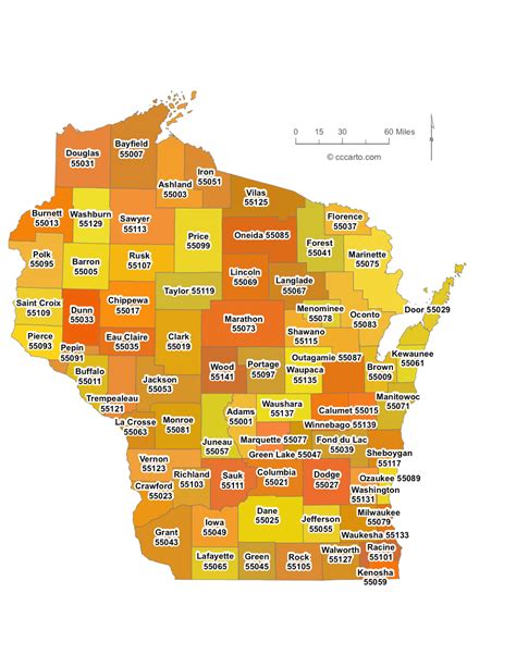 State Of Wisconsin County Fips Codes Cccarto