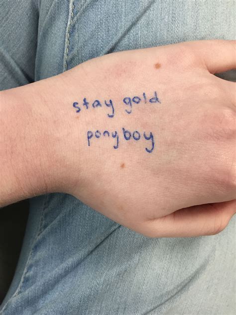 Stay Gold Ponyboy Tattoo