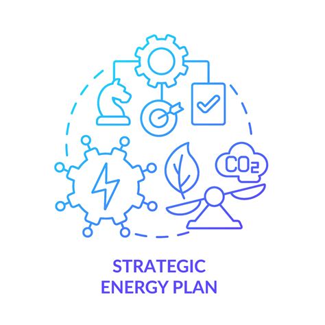 Strategic Energy Plan Blue Gradient Concept Icon Building Energy