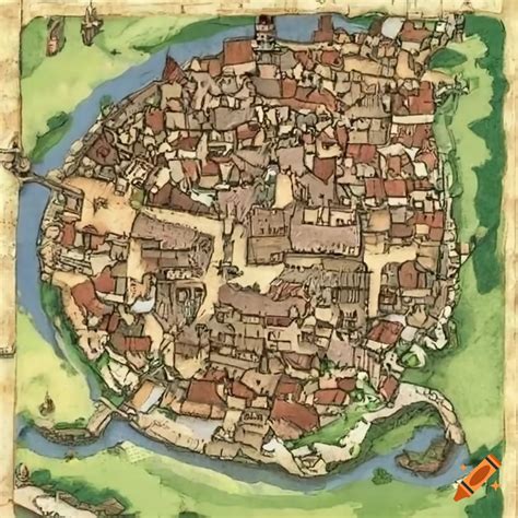 Structure Of A Medieval Town City Layout Medieval Town Medieval