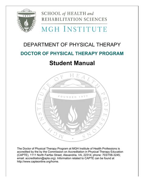 Student Manual Mgh Institute Of Health Professions