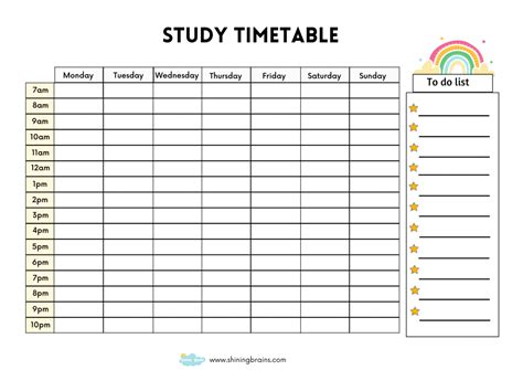 Study Time Table Study Timetable Template Study Tips College Study Tips