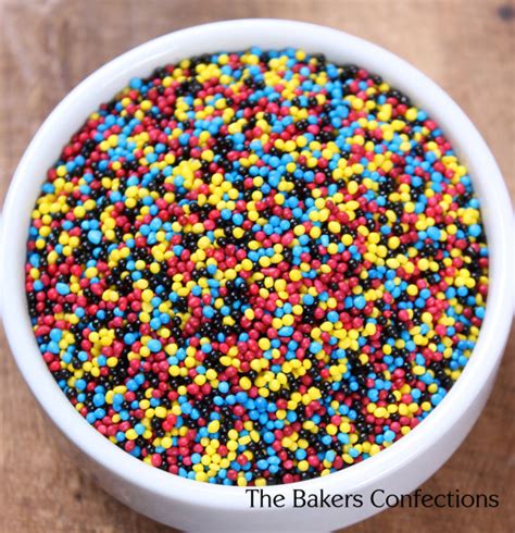 Super Hero Party Nonpareil Sprinkles In Red Yellow Blue Black