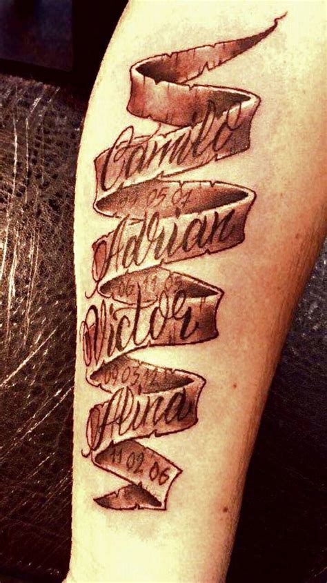 Tattoo With My Kids Name On Their Dads Arm Family Tattoos For Men