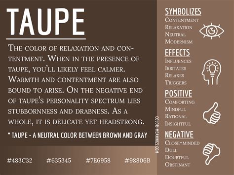 Taupe Color Meaning Symbolism Of Relaxation Contentment Modernism