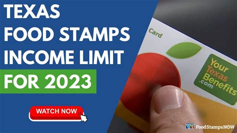 Texas Food Stamps Income Limit For 2023 Youtube