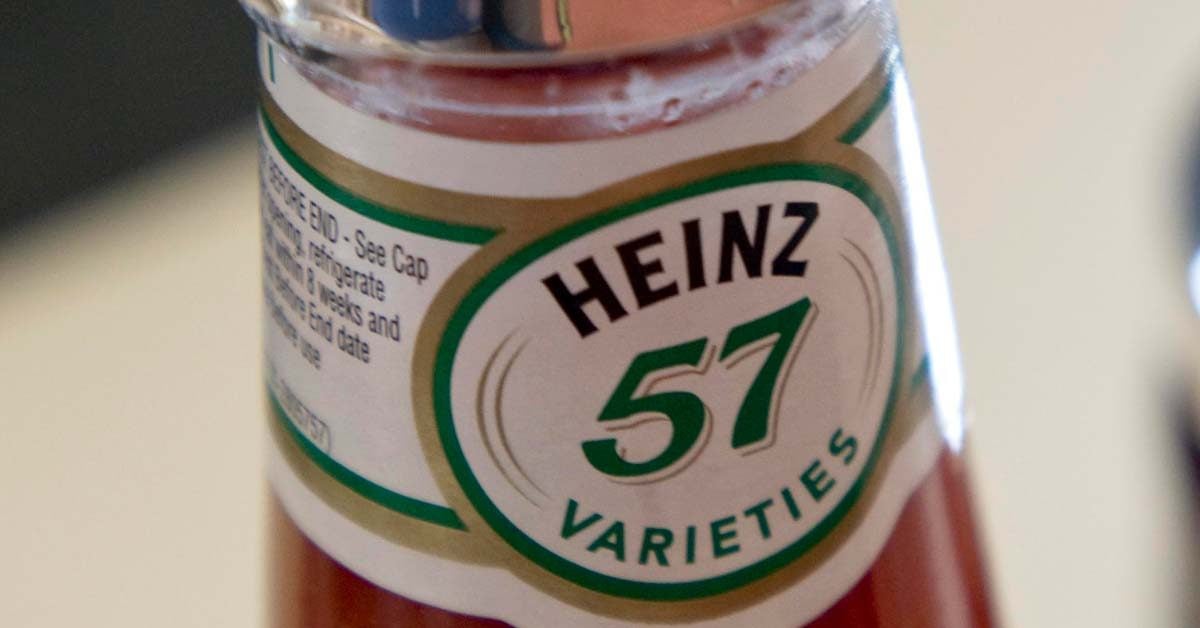 The 57 On A Heinz Ketchup Bottle Is Put In A Specific Position For A