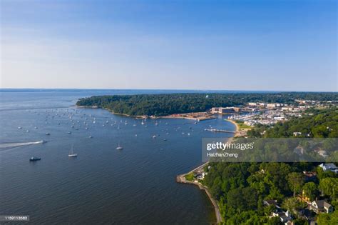 The Aerial Scenic View On Manhasset Bay Long Island New York High Res