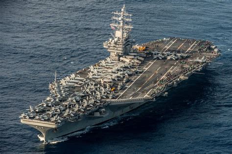 The Aircraft Carriers Uss Ronald Reagan Cvn 76 And Uss Nimitz Cvn 68