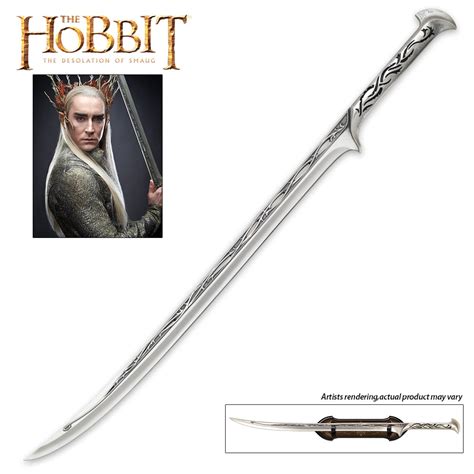 The Hobbit Sword Of Thranduil The Elvenking With Wall Plaque Free