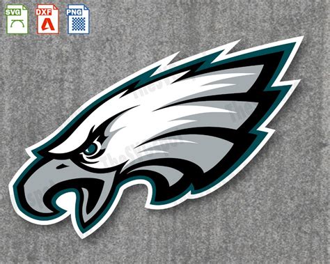 The Philadelphia Eagles Svg Logo With An Eagle Head On It And Buildings