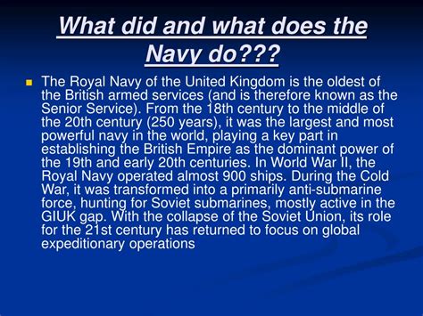 The Royal Navy What Did And What Does The Navy Do The Royal Navy Of