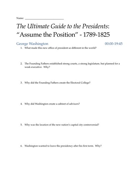 The Ultimate Guide To The Presidents Assume The Position 1789 1825