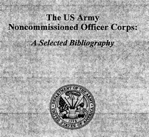 The Us Army Noncommissioned Officer Corps A Selected Bibliography