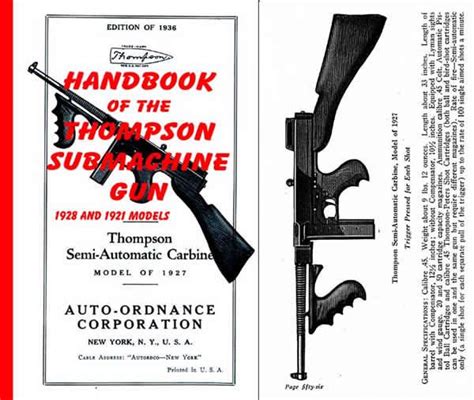 Thompson 1928 Submachine Gun Handbook Manual For The 1928 A 1921 A