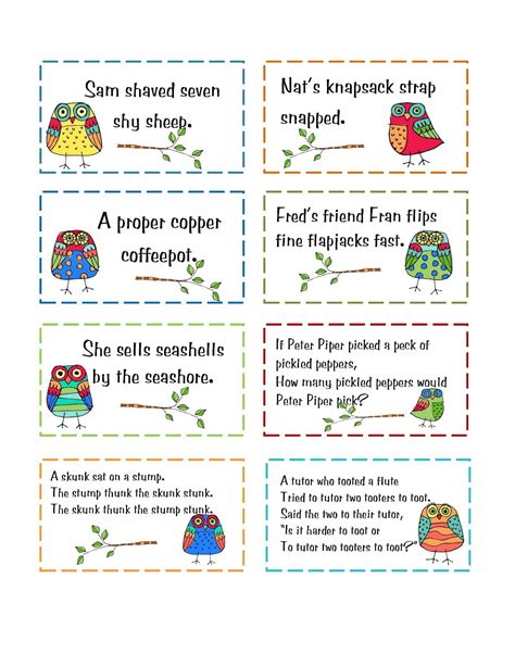 Tongue Twisters Esl Worksheethayet Free Printable Tongue Twisters