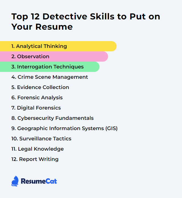 Top 12 Detective Skills To Put On Your Resume Resumecat