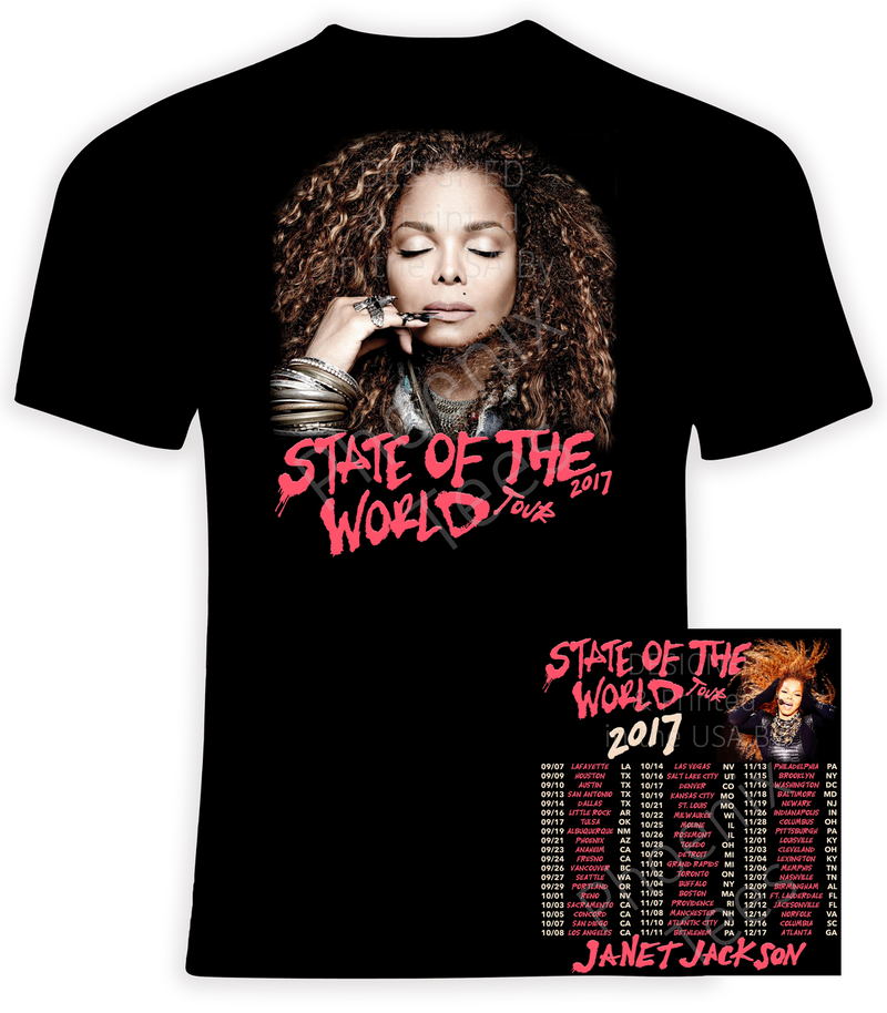 Tour Tee 2017 Janet Jackson State Of The World Tour T Shirt Grailed