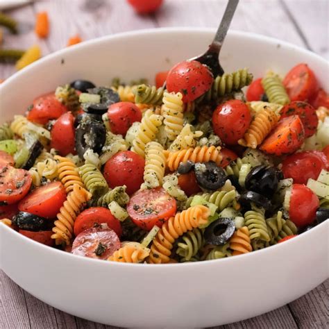 Tri Color Italian Pasta Salad Easy Recipe With Italian Dressing And