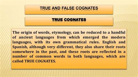 True And False Cognates English Spanish Advertising